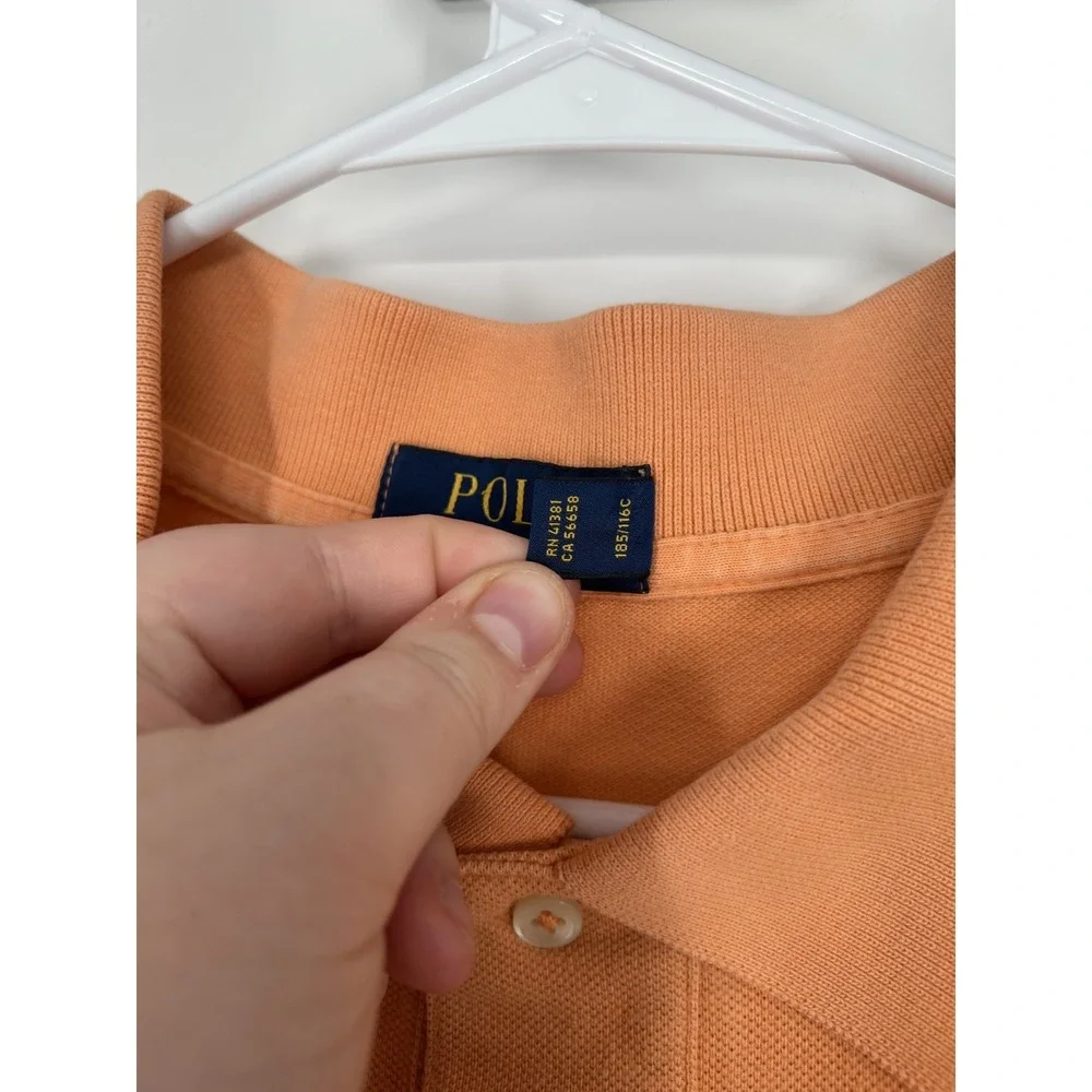 Polo Ralph Lauren Polo Shirt Mens 3XL Big 3XB Orange 100% Cotton Short Sleeve